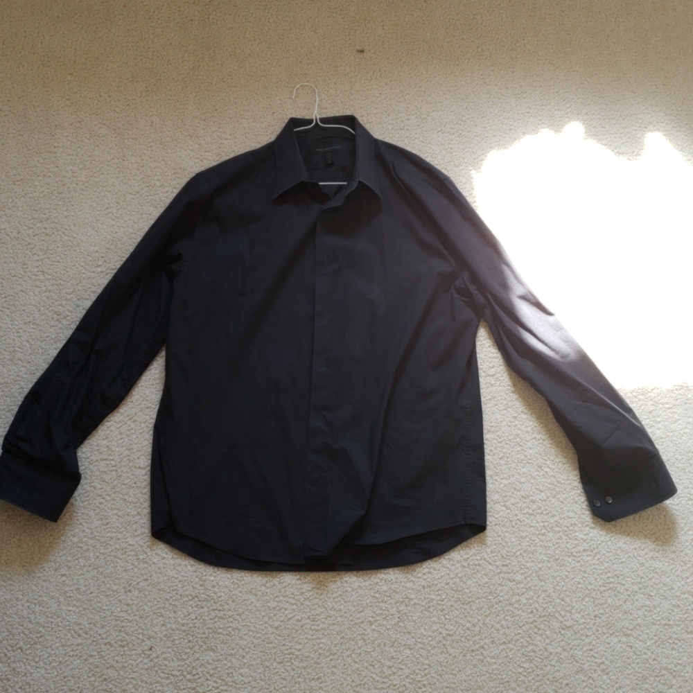 Express Black 1MX shirt stretch modern fit